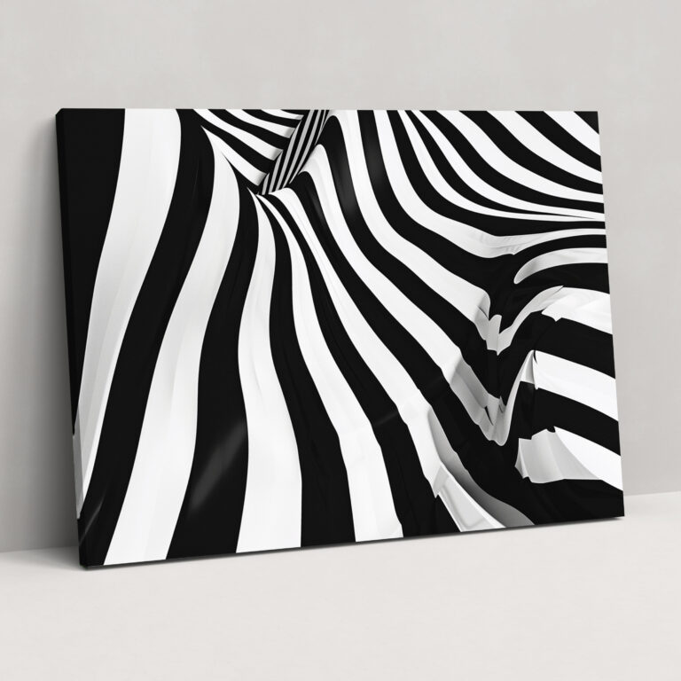 Black And White Stripes Abstract Art Canvas Print - Abstract Art, Abstract Art, Canvas Wall Art, Wall Art