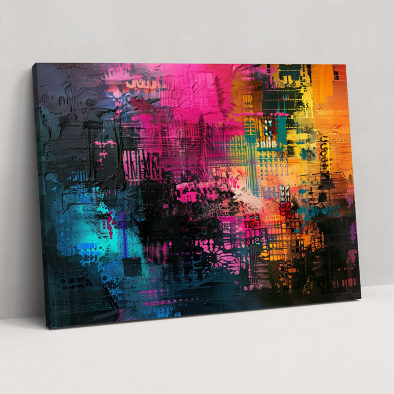Digital Glitch Abstract Art Canvas Print - Abstract Art, Wall Decoration, Abstract Art, Canvas
