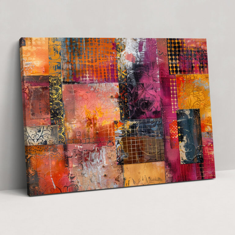 Texture Collage Abstract Art Wall Art - Abstract Art, Abstract Art, Canvas, Wall Art
