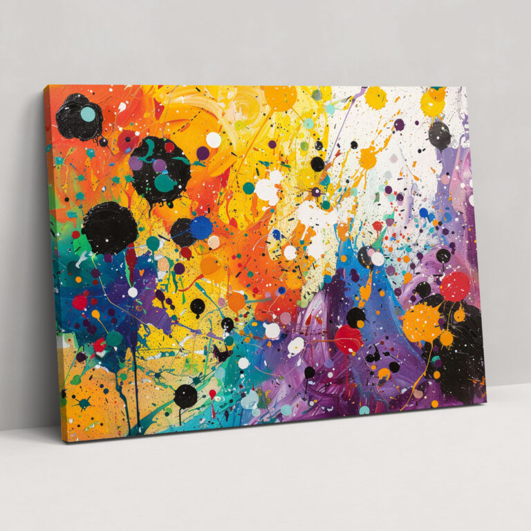 Colorful Splatter Abstract Art Wall Art - Abstract Art, Wall Art, Canvas, Canvas Wall Art