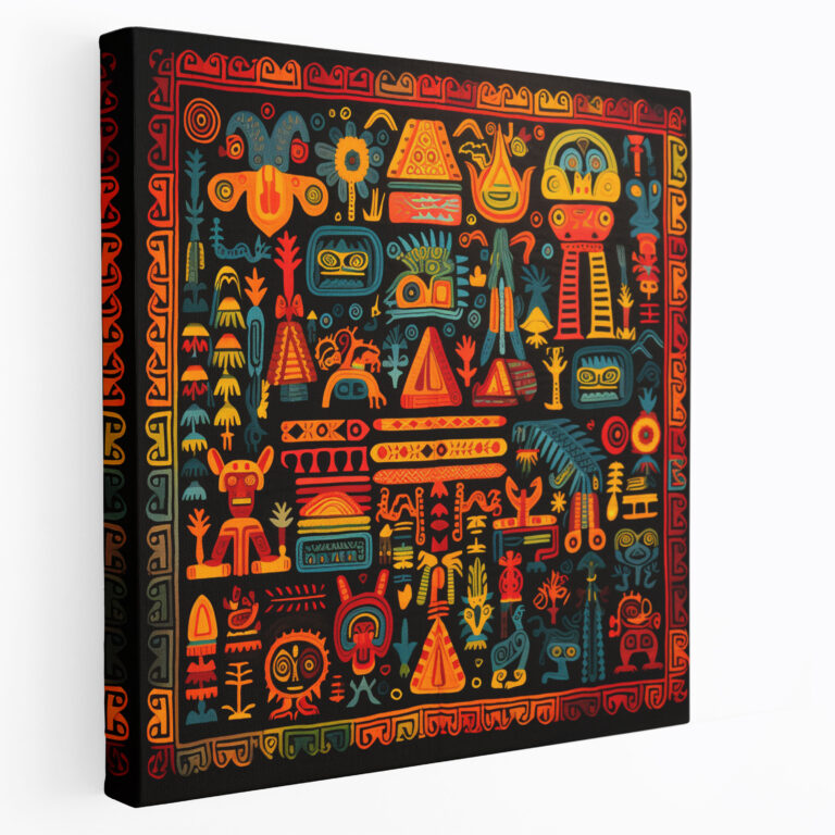 Indigenous Tapestry Canvas Print - Ancient Symbols Wall Art - Aboriginal, Wall Art, Canvas Wall Art, Aboriginal