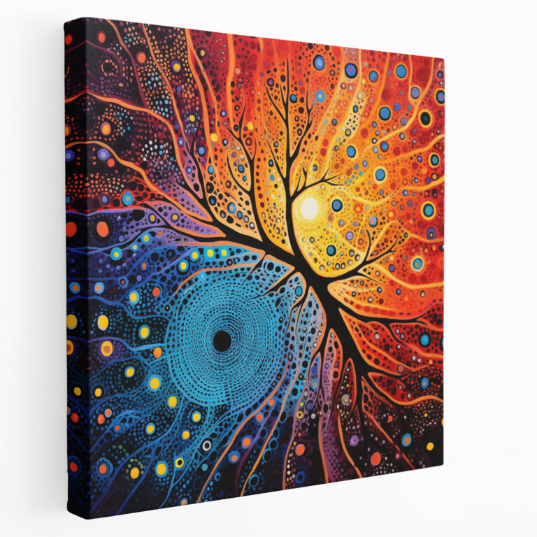 Aboriginal-Inspired Canvas Print: Unity - Aboriginal, Wall Art, Nature, Abstract Painting