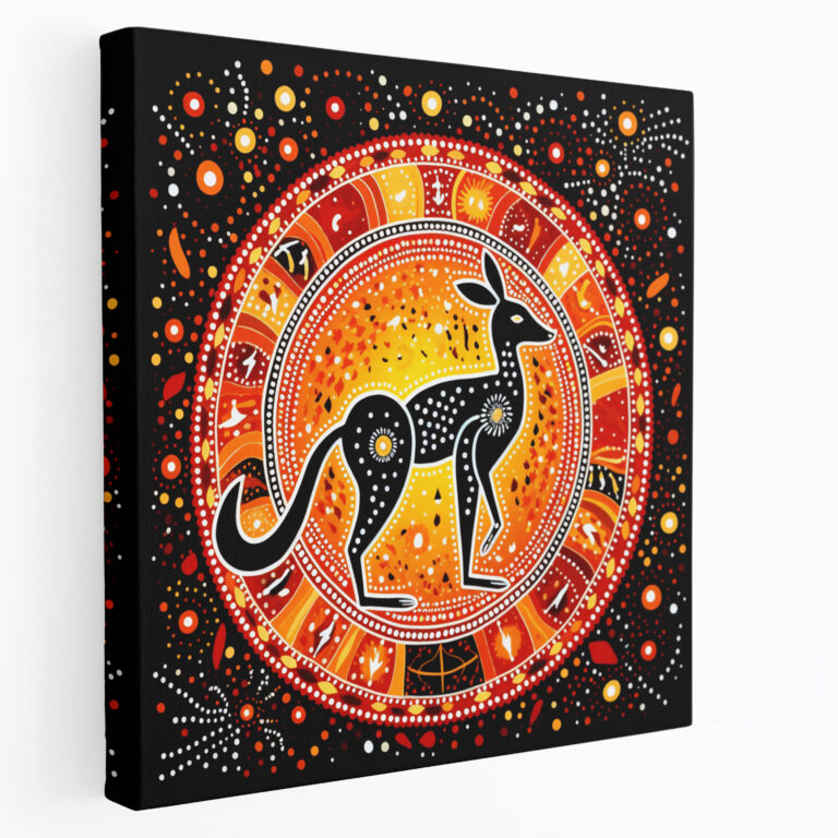 Classic Aboriginal Canvas Print: Majestic Kangaroo - Aboriginal, Aboriginal, Majestic Kangaroo, Canvas Print