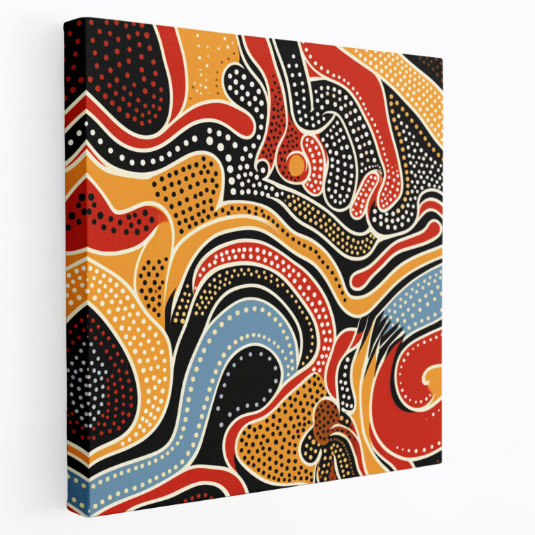 Geometric Aboriginal Canvas Print - Aboriginal, Tradition, Bold Colors, Symmetrical Designs
