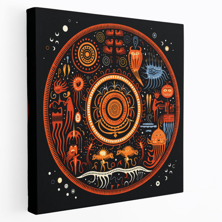 Aboriginal Cultural Symbols Canvas Print - Aboriginal, Visual Language, Ancestors, Wall Art