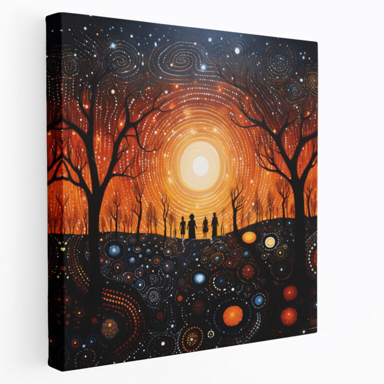 Aboriginal Dreamtime Canvas Print - Aboriginal, Wall Decoration, Canvas Wall Art, Celestial Skies