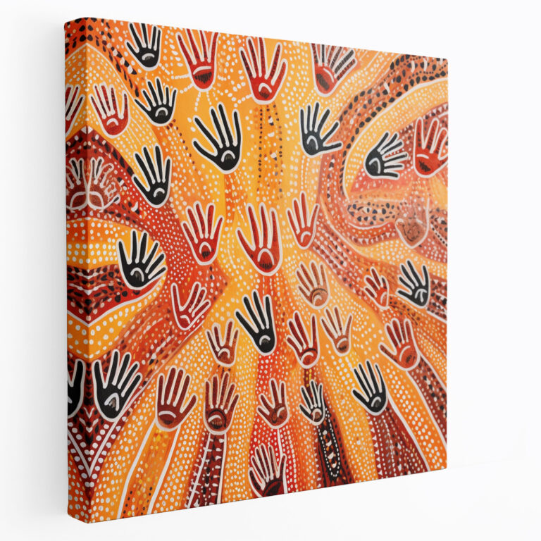 Aboriginal Handprints Wall Art - Aboriginal, Unity, Home Decoration, Wall Decoration