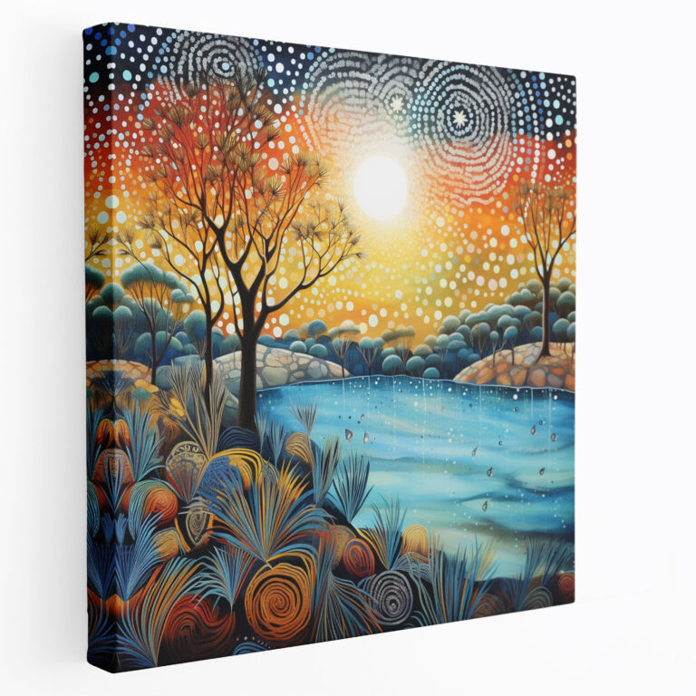 Aboriginal Watercolor Canvas Print - Aboriginal, Canvas Wall Art, Canvas Print, Wall Decoration
