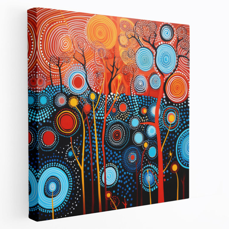 Contemporary Aboriginal Canvas Print - Aboriginal, Vibrant Colors, Canvas Print, Home Decoration