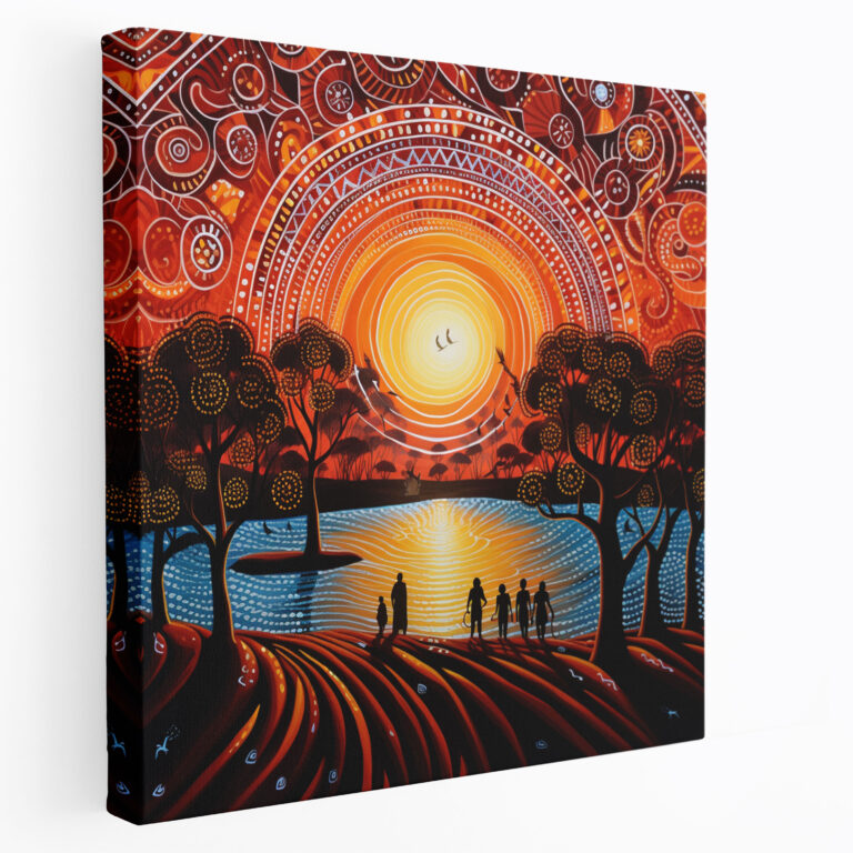 Traditional Aboriginal Wall Decoration - Mesmerizing Dreamtime - Aboriginal, Canvas Wall Art, Home Decoration, Wall Art
