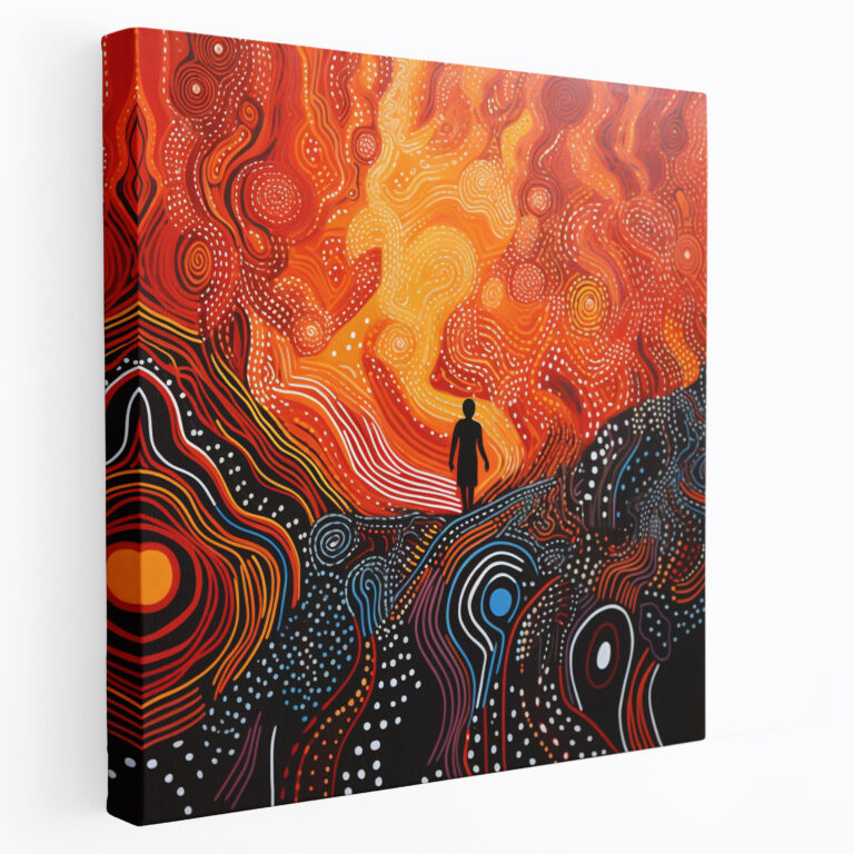 Contemporary Aboriginal Canvas Print - Strength And Resilience - Aboriginal, Wall Art, Dynamic Strokes, Bold Colors
