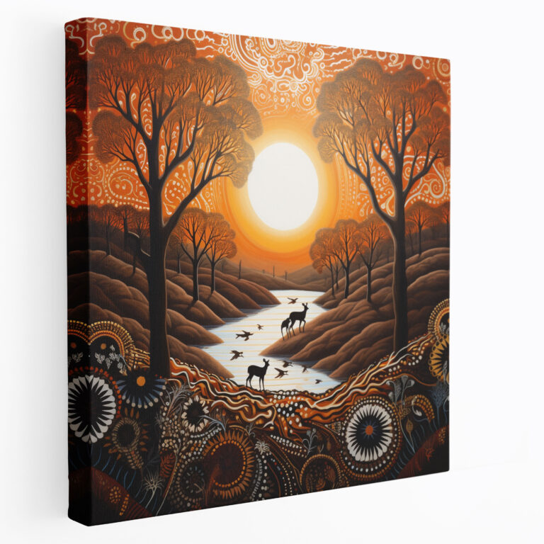Aboriginal Dreamtime Wall Art - Aboriginal, Kangaroos, Canvas Wall Art, Wall Art