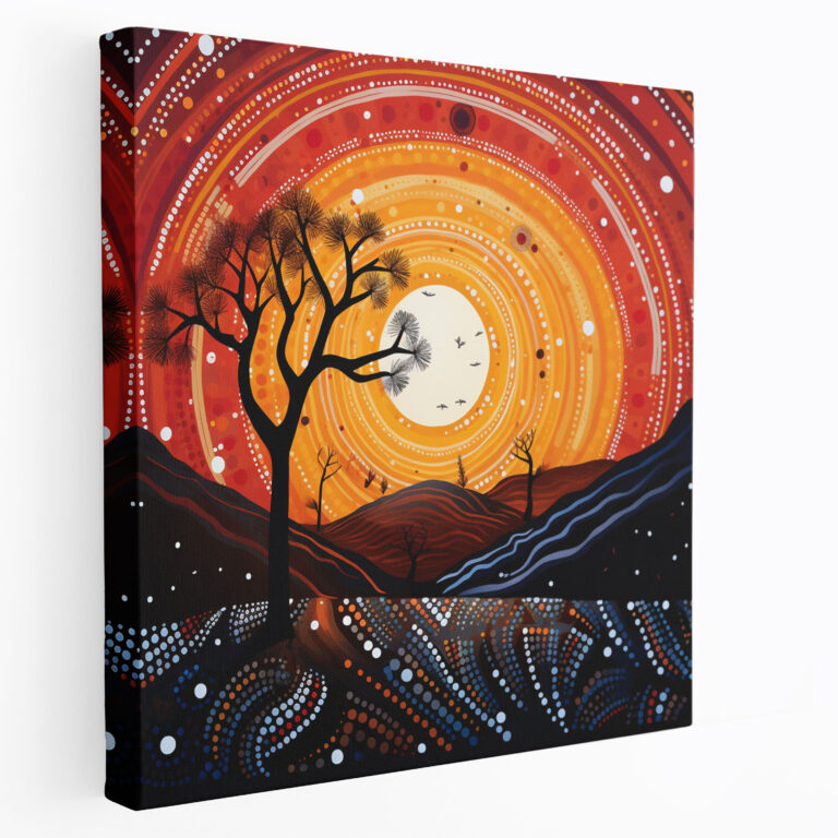 Aboriginal Canvas Print - Symbolic Fusion - Aboriginal, Abstract Elements, Canvas Wall Art, Wall Art