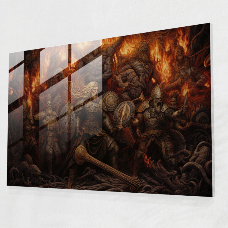 Viking Weapons Glass Print - Ancient Weapons, Wall Decoration, Ancient Weapons, Glass Print
