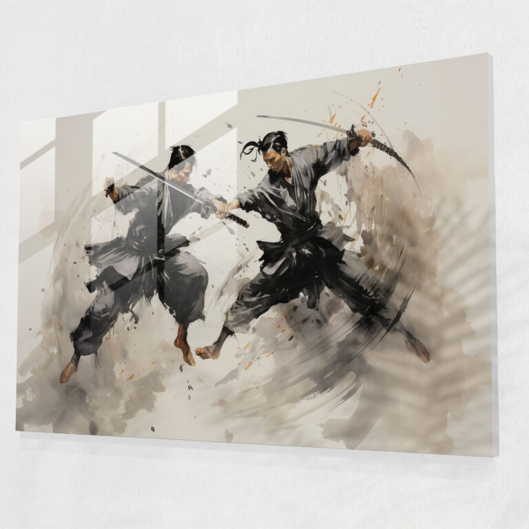 Chinese Weapons Glass Print - Ancient Weapons, Glass Art, Martial Artists, Chinese Ink Painting