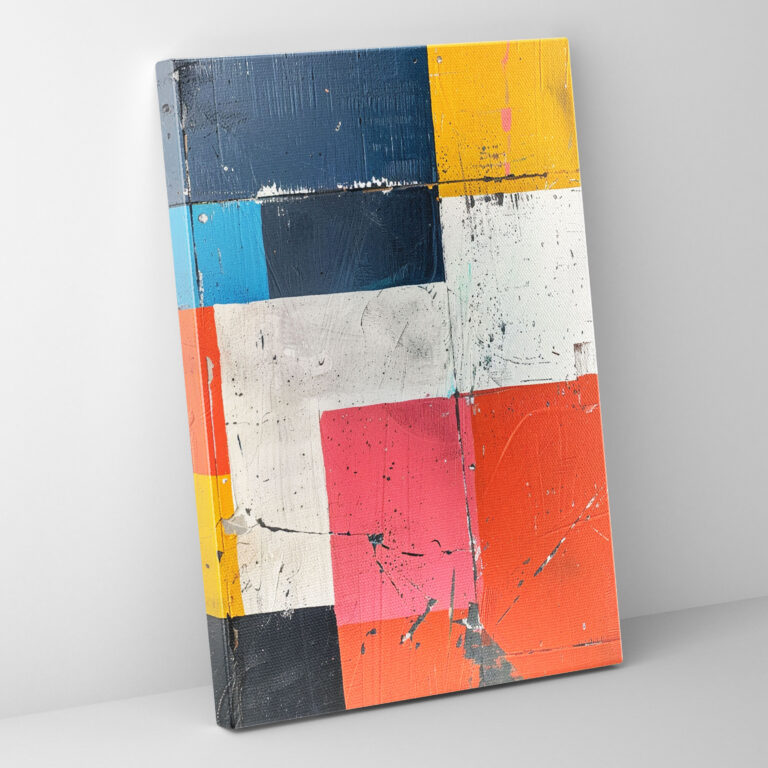 Cubaction Paintingism Bold Color Blocks Wall Art - Action Painting, Canvas, Cubaction Paintingism, Wall Art