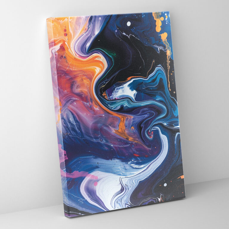 Cubaction Paintingism Fluid Lines And Shapes Canvas Print - Action Painting, Cubaction Paintingism, Fluid Lines, Wall Decoration