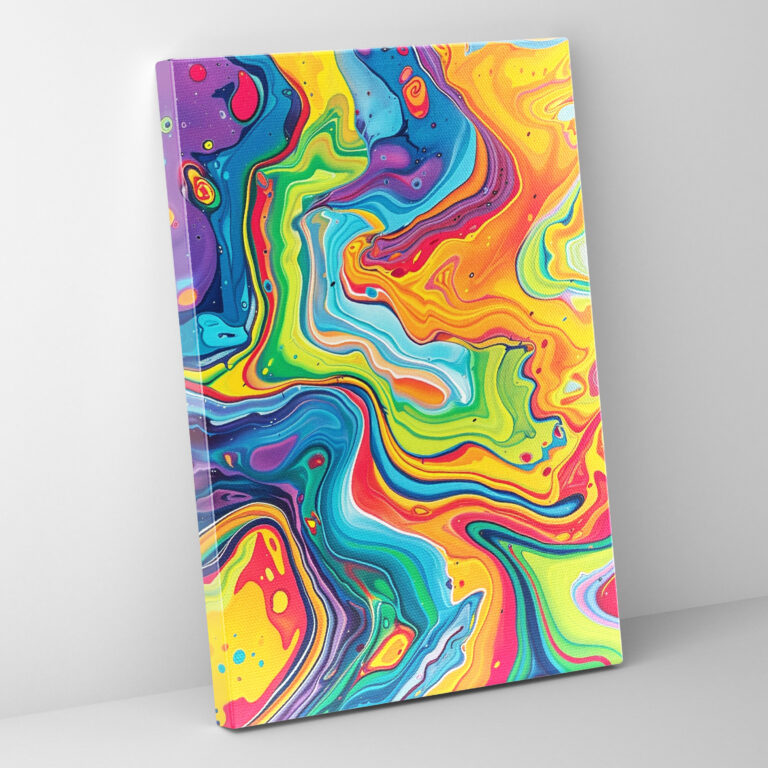 Cubaction Paintingism Vibrant Abstract Patterns Wall Art - Action Painting, Wall Art, Vibrant Colors, Cubaction Paintingism
