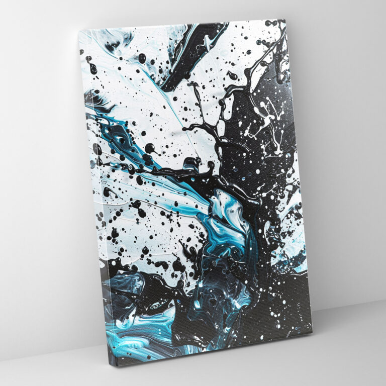 Action Painting Canvas Print - Monochromatic Splashes - Action Painting, Home Decoration, Wall Art, Action Painting
