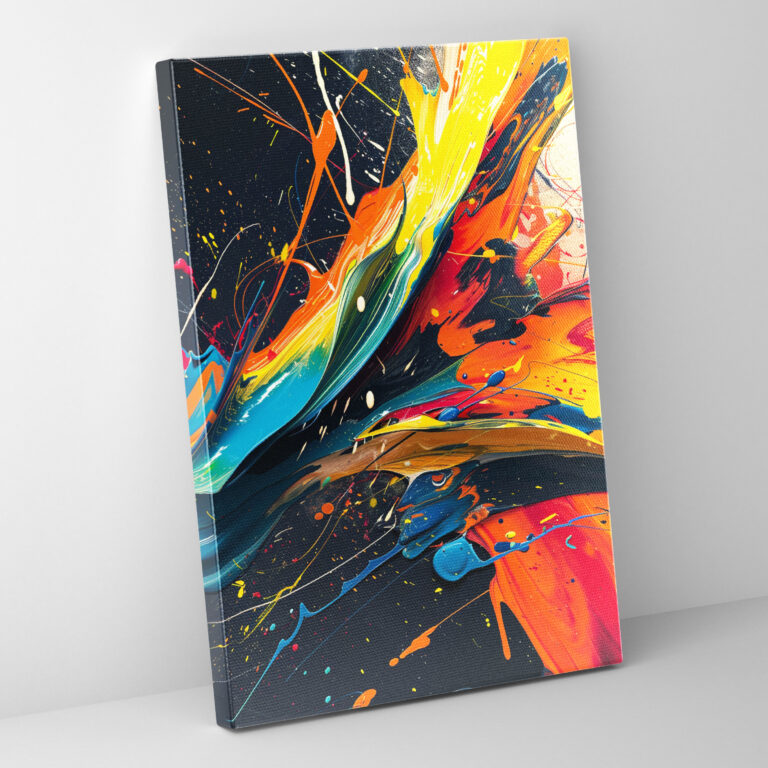 Expressive Action Painting Wall Art - Action Painting, Wall Decoration, Canvas, Canvas Print
