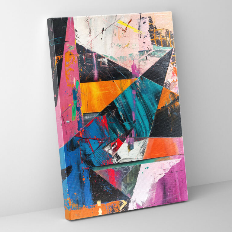 Geometric Action Painting Canvas Print - Action Painting, Canvas Print, Canvas Wall Art, Home Decoration