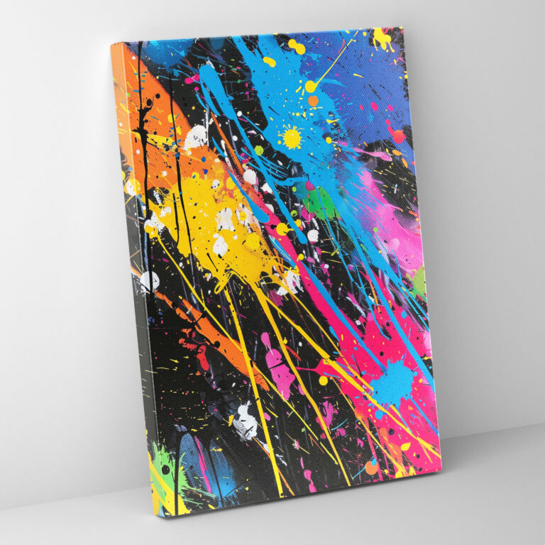 Action Painting Canvas Print - Colorful Splatter Design - Action Painting, Wall Art, Home Decoration, Wall Decoration