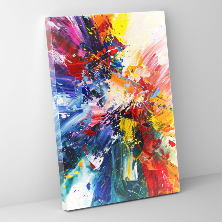 Energetic Action Painting Wall Art - Action Painting, Canvas, Home Decoration, Wall Decoration