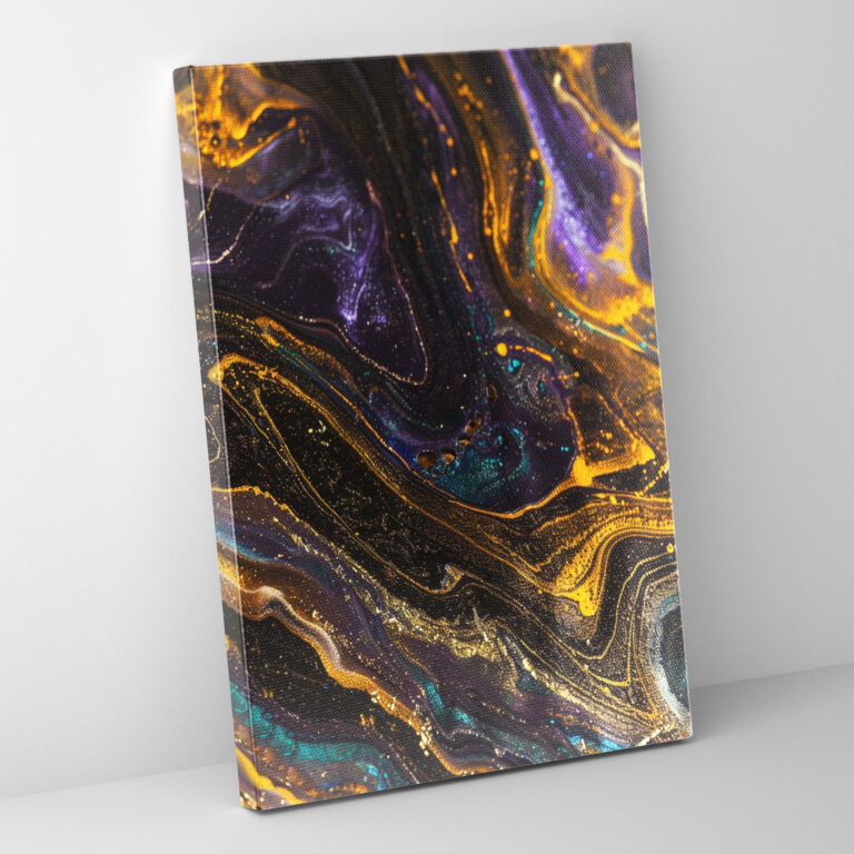 Shimmering Metallics Action Painting Canvas Print - Action Painting, Home Decoration, Action Painting, Wall Decoration