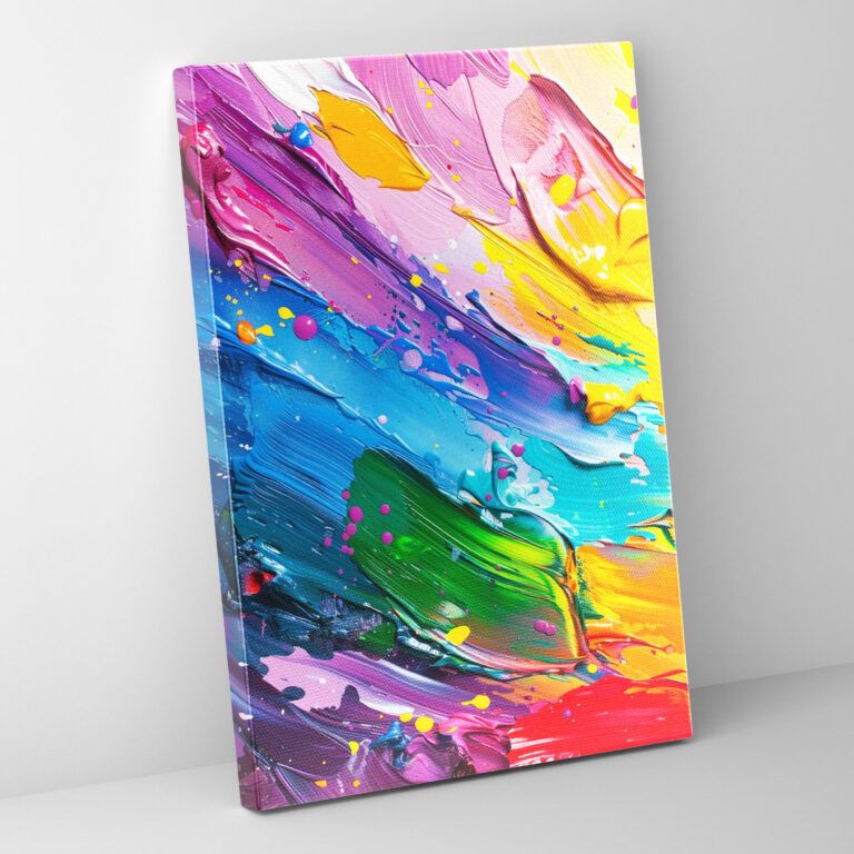 Joyful Splash Action Painting Canvas Print - Action Painting, Canvas Wall Art, Wall Art, Home Decoration