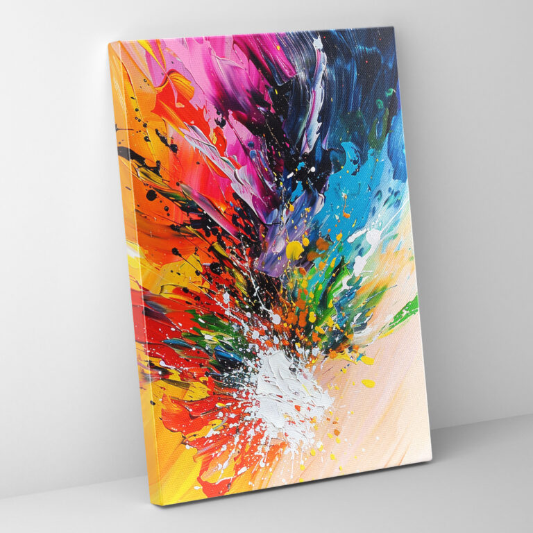 Action Painting Wall Art - Vibrant Brush Strokes Canvas Print - Action Painting, Home Decoration, Wall Decoration, Canvas