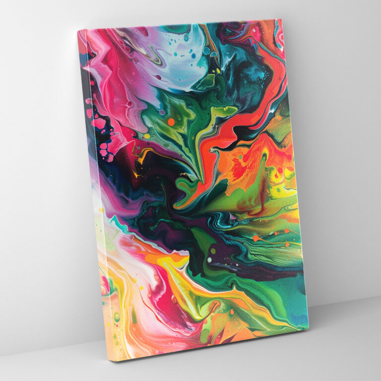 Organic Action Painting Canvas Print - Action Painting, Canvas, Wall Decoration, Home Decoration