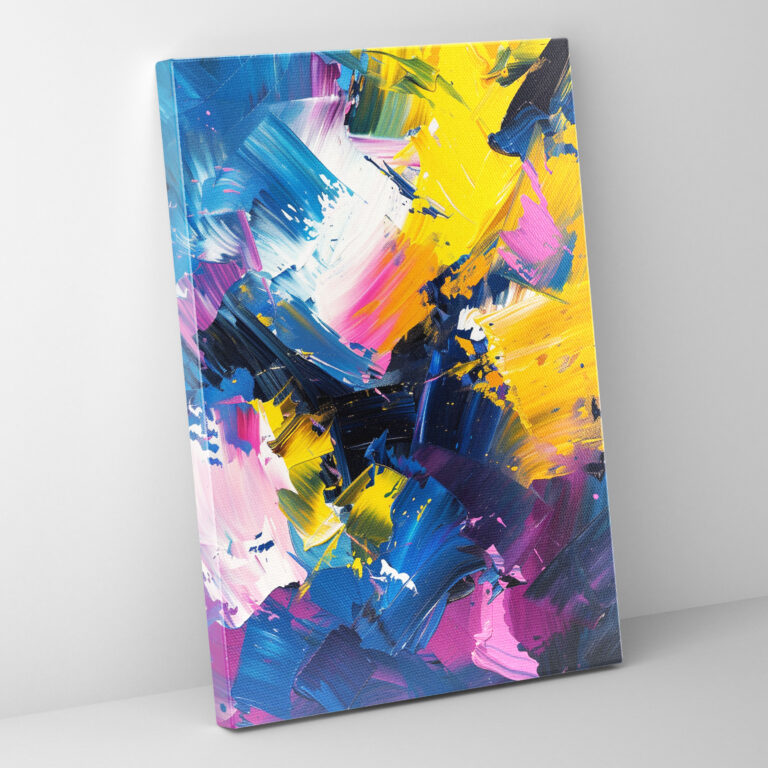 Vibrant Energy Action Painting Wall Art - Action Painting, Canvas Wall Art, Canvas Print, Canvas