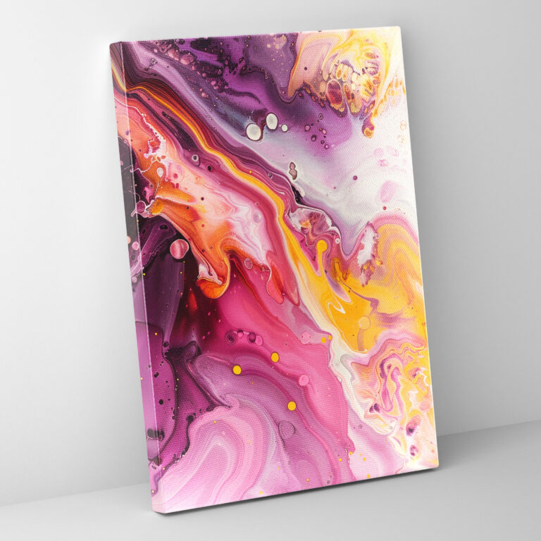 Organic Shapes Action Painting Wall Art - Action Painting, Wall Art, Canvas Wall Art, Home Decoration