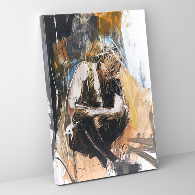 Earth Tones Action Painting Wall Art - Action Painting, Wall Art, Home Decoration, Canvas