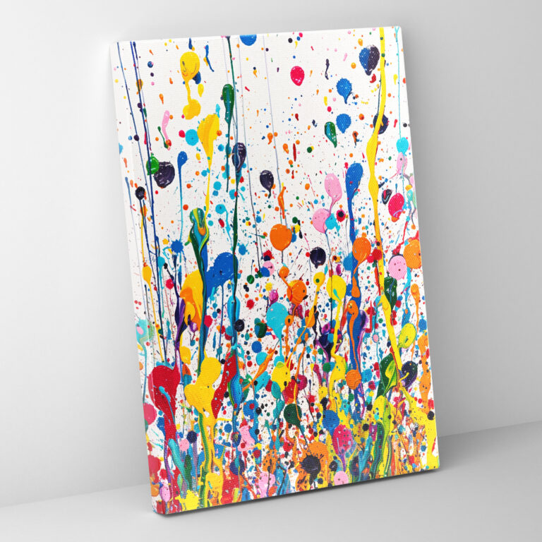 Lively Splatters Canvas Print - Action Painting, Canvas Wall Art, Action Painting, Drips Of Paint