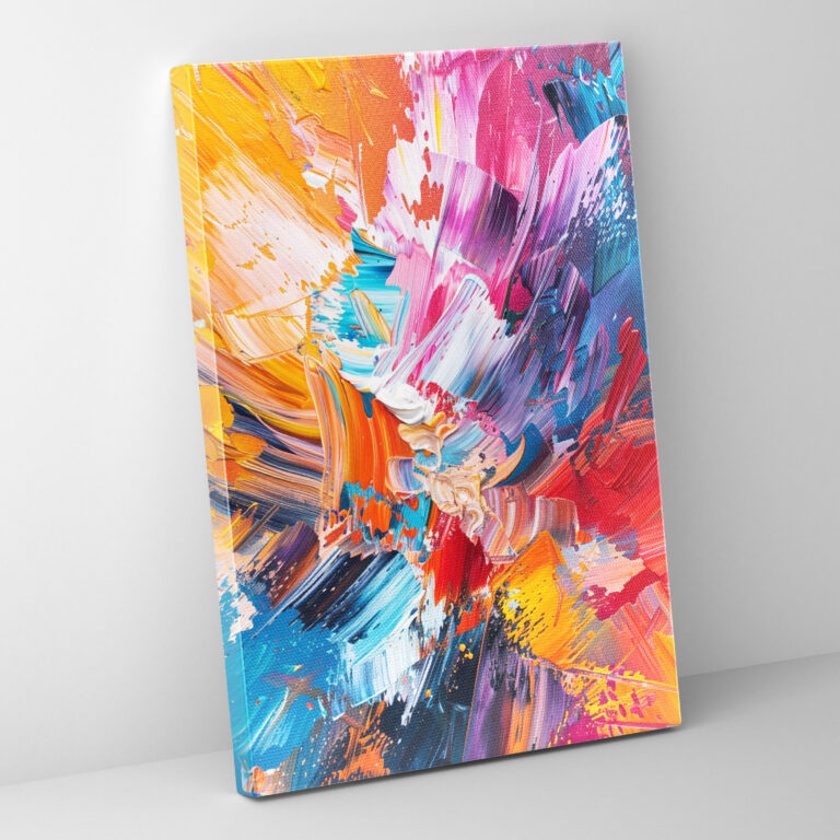 Chaos Of Colors Wall Decoration - Action Painting, Intense Colors, Canvas Print, Wall Decoration