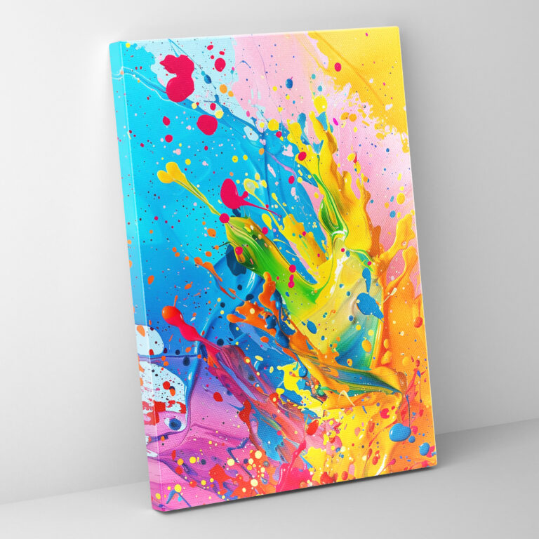Colorful Action Painting Canvas Print - Action Painting, Action Painting, Canvas, Canvas Wall Art