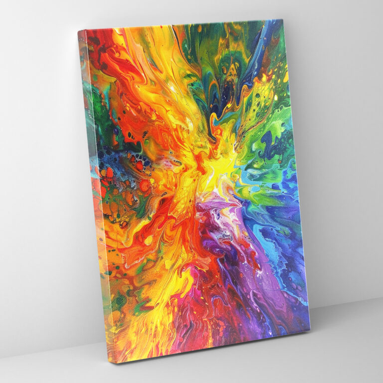 Creative Explosion Action Painting Canvas Print - Action Painting, Canvas Wall Art, Action Painting, Home Decoration