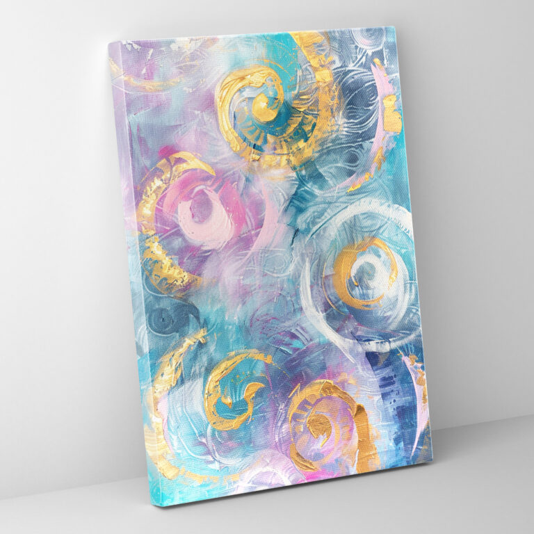 Action Painting Wall Art - Action Painting, Pastel Swirls, Canvas Wall Art, Wall Decoration