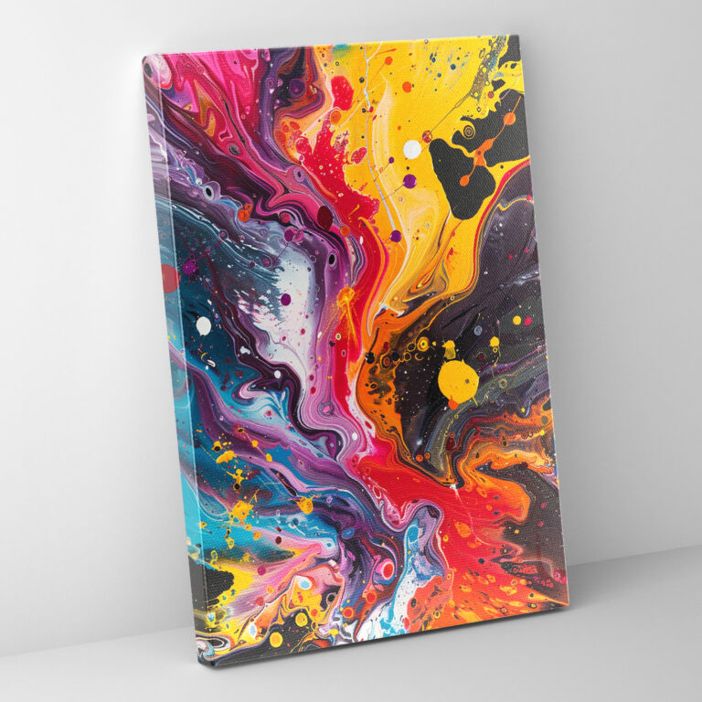 Action Painting Canvas Print: Swirling Paint Patterns - Action Painting, Wall Decoration, Wall Art, Canvas