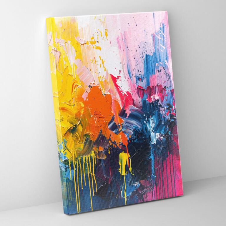 Action Painting Canvas Print: Bold Color Splashes - Action Painting, Canvas Print, Wall Decoration, Canvas