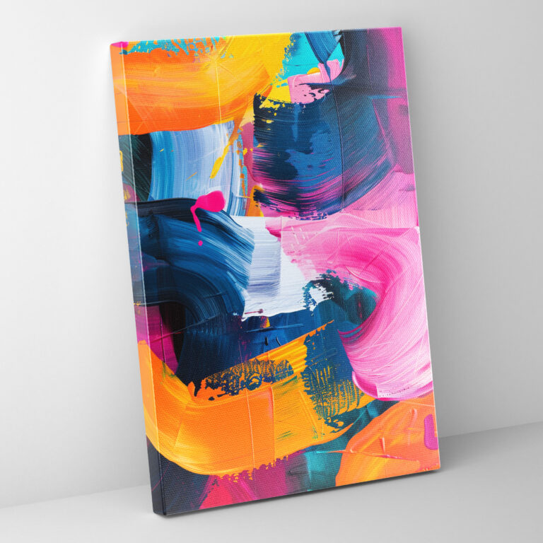 Action Painting Canvas Print - Bright And Vibrant Abstract Shapes - Action Painting, Home Decoration, Canvas, Canvas Wall Art