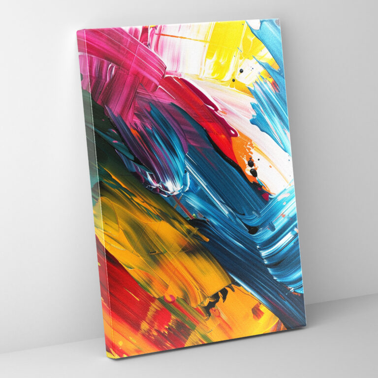 Action Painting Wall Art - Energetic Brush Strokes - Action Painting, Canvas, Wall Art, Home Decoration