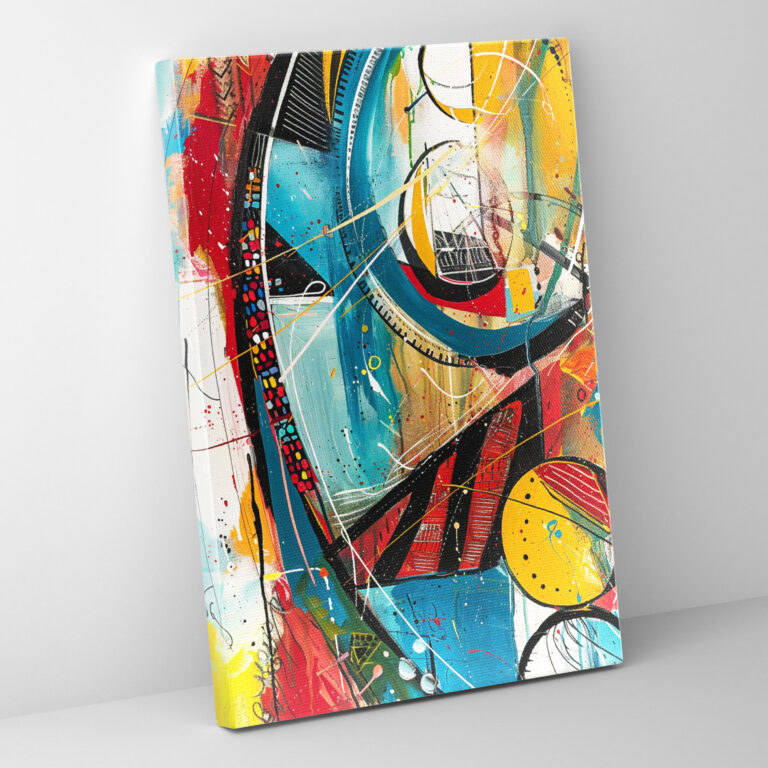 Action Painting Wall Art - Lively Abstract Shapes - Action Painting, Action Painting, Wall Decoration, Home Decoration