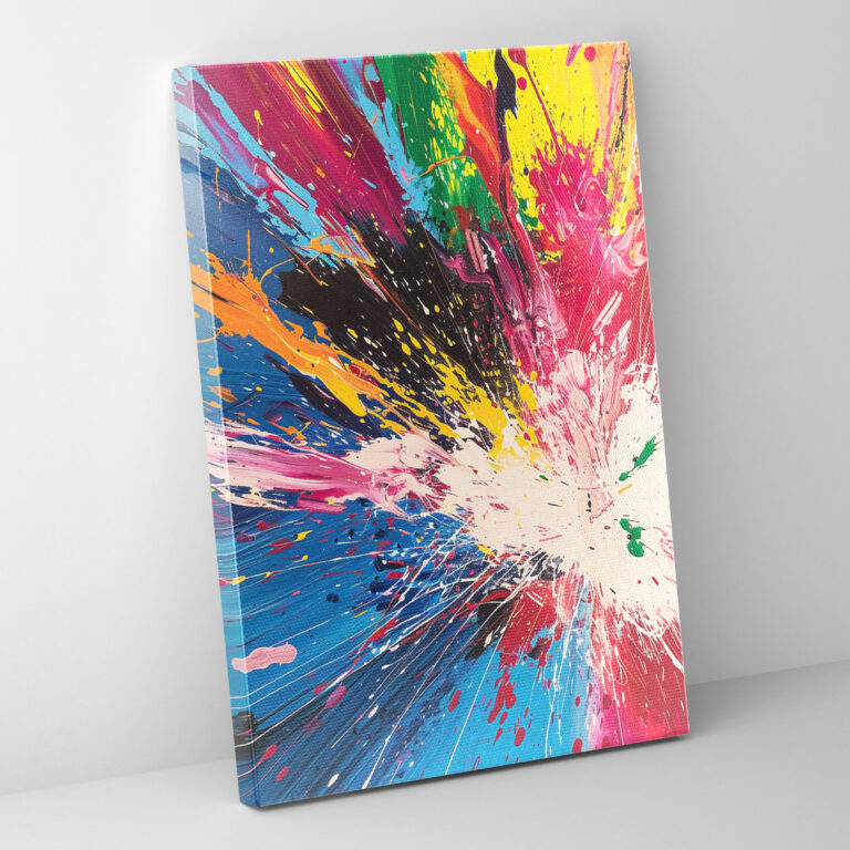 Action Painting Wall Art - Vibrant Bursts - Action Painting, Wall Decoration, Wall Art, Action Painting