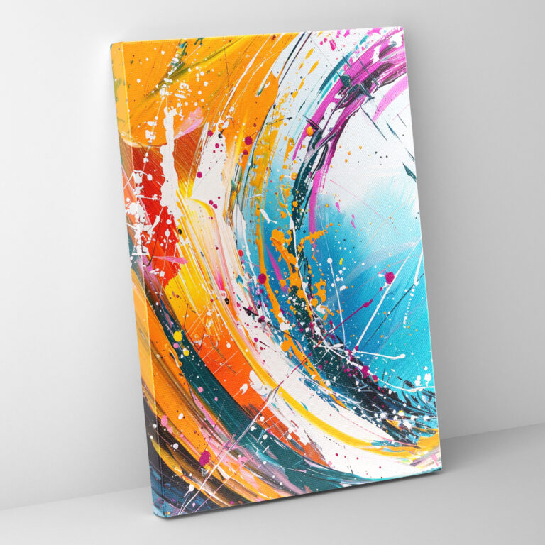 Energetic Action Painting Wall Art - Action Painting, Home Decoration, Canvas Wall Art, Wall Art