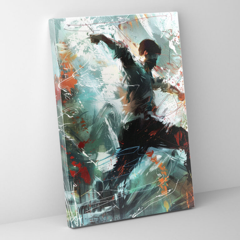 Energetic Action Painting Wall Art - Action Painting, Action Painting, Home Decoration, Wall Decoration