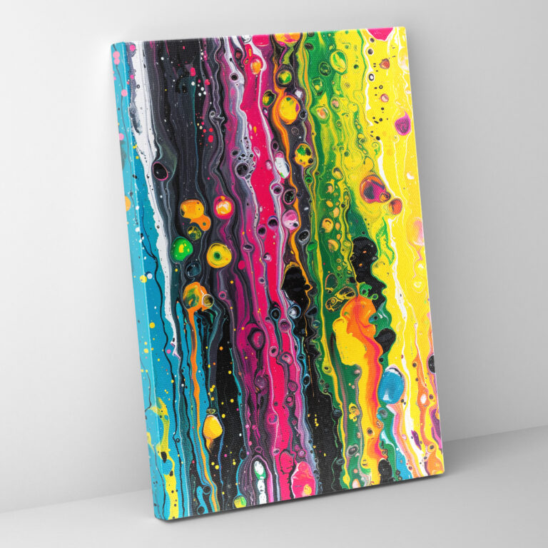 Fluidity In Motion Wall Decoration - Action Painting, Colorful, Home Decoration, Fluid