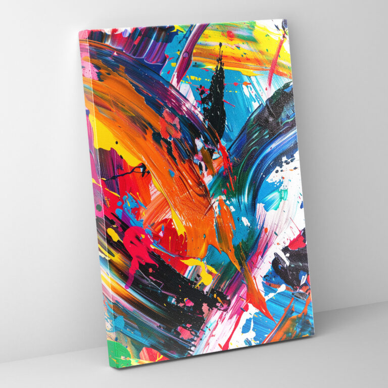 Vibrant Spontaneity Canvas Print - Action Painting, Wall Decoration, Action Painting, Colorful