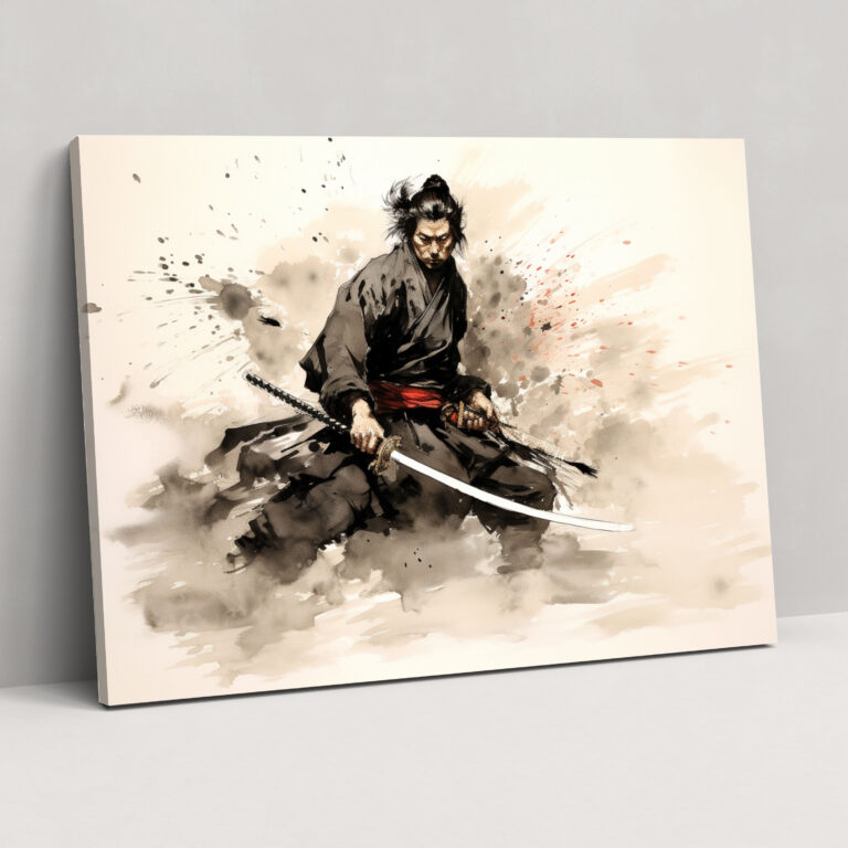 Ancient Weapons Canvas Print - Samurai With Katana - Ancient Weapons, Canvas Print, Home Decoration, Wall Art